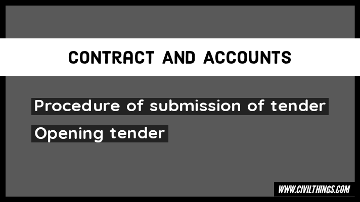 Submission of tender