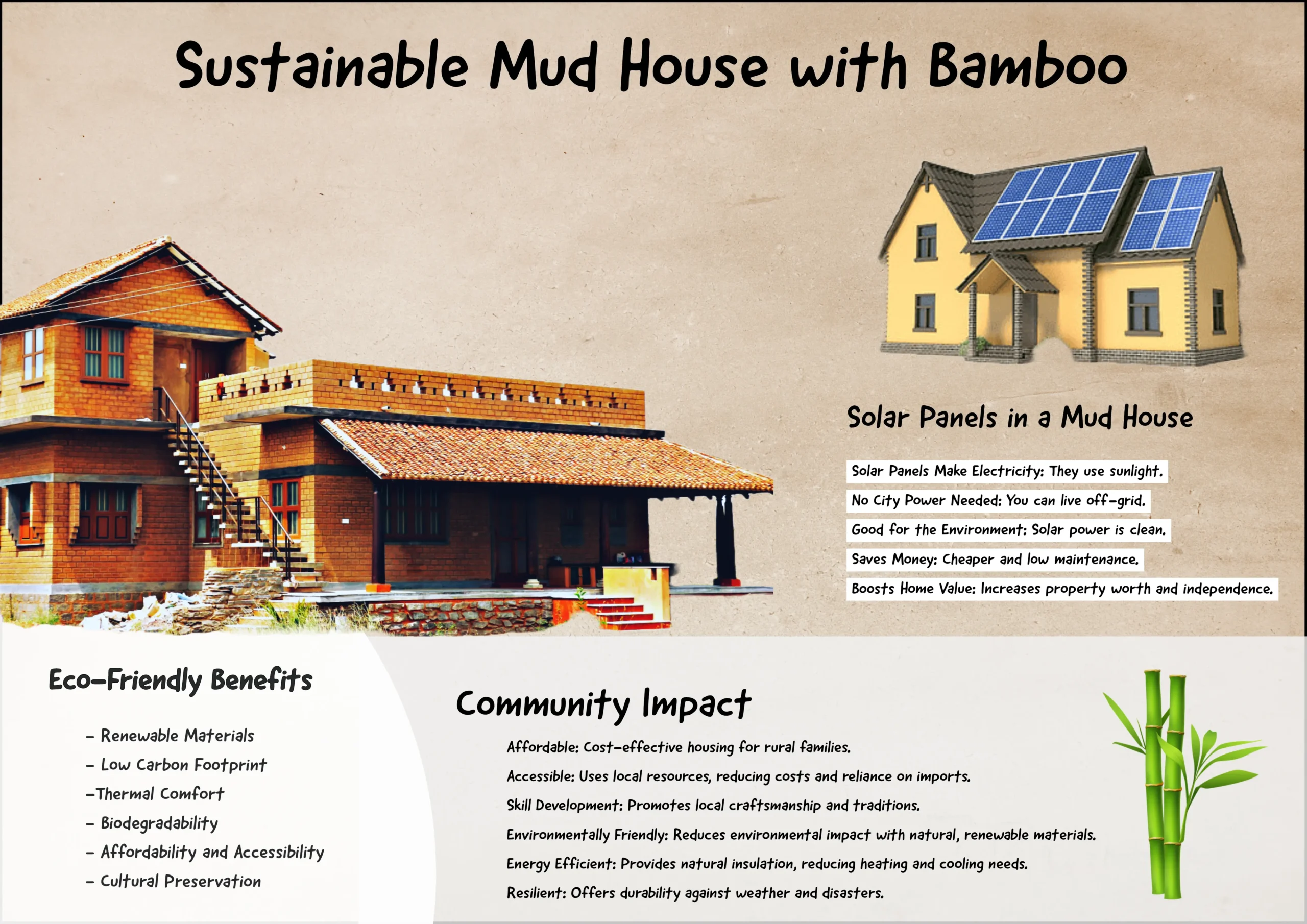 Sustainable Mud House With Bamboo