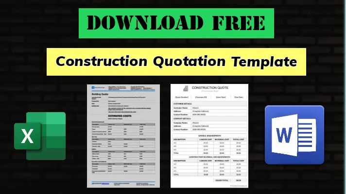 Construction quotation template download