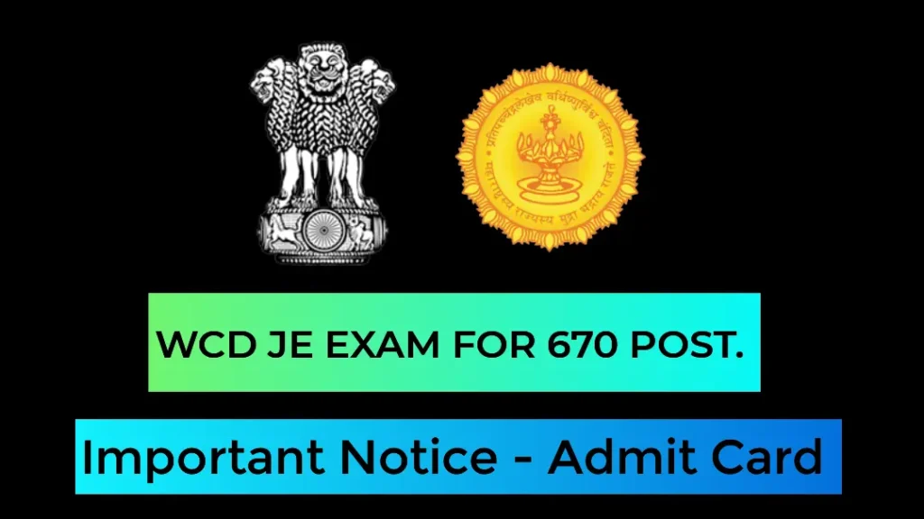 WCD JE admit Card 2024