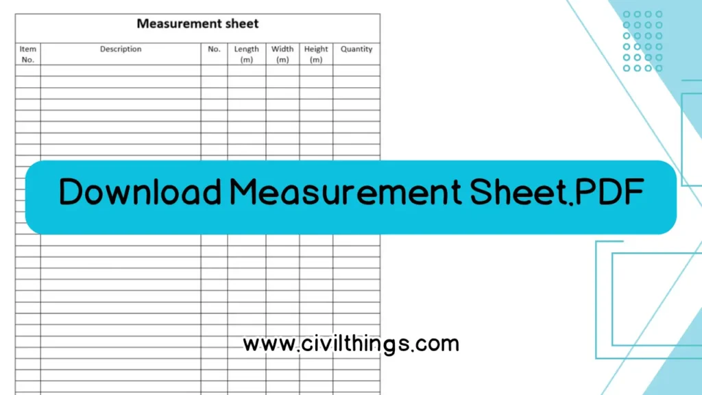 Measurement sheet Download PDF