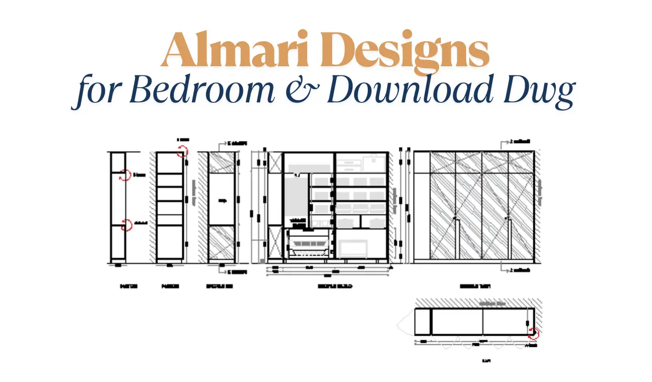 Almari designs for bedroom - Dwg File Download