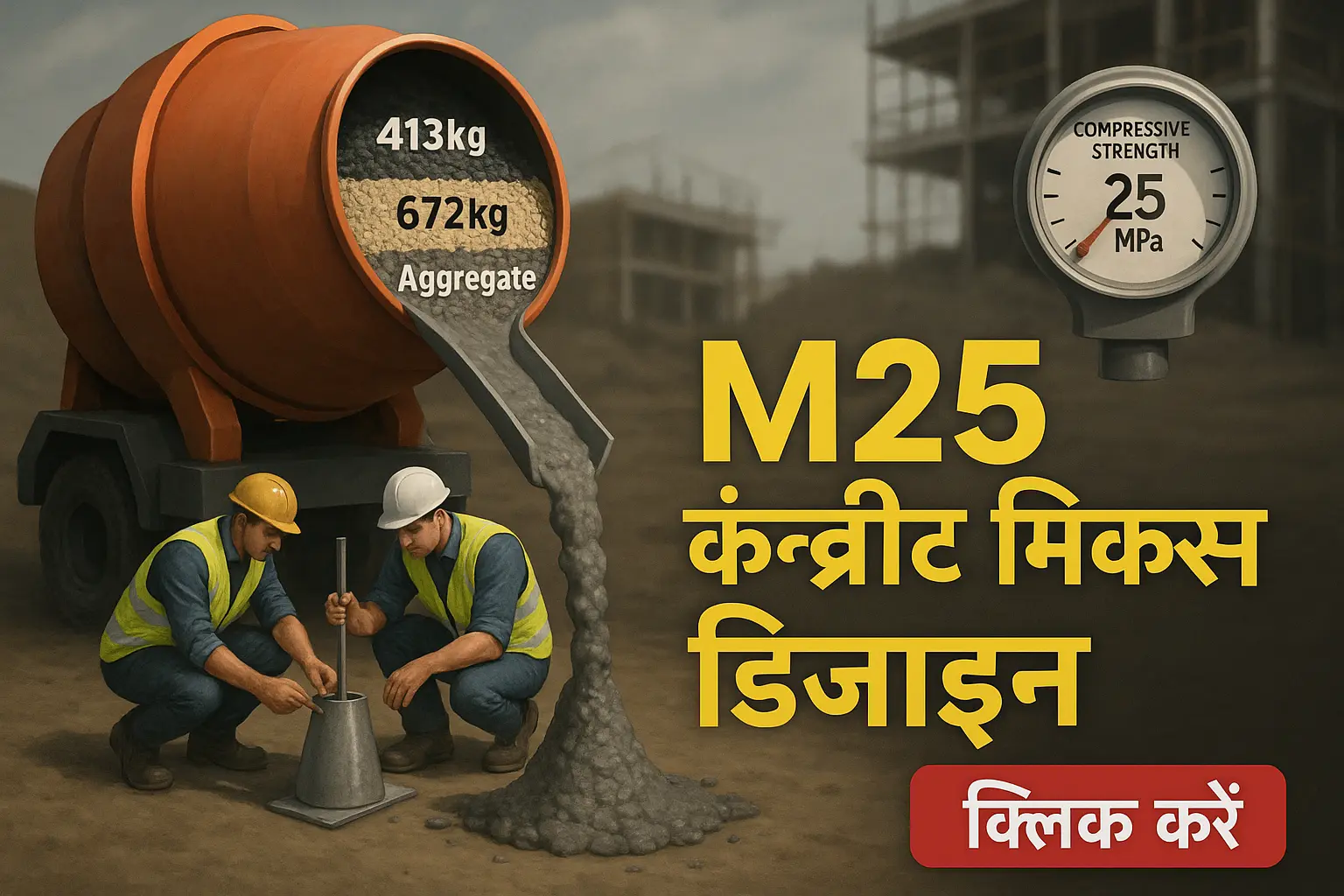 M25 कंक्रीट मिक्स डिजाइन