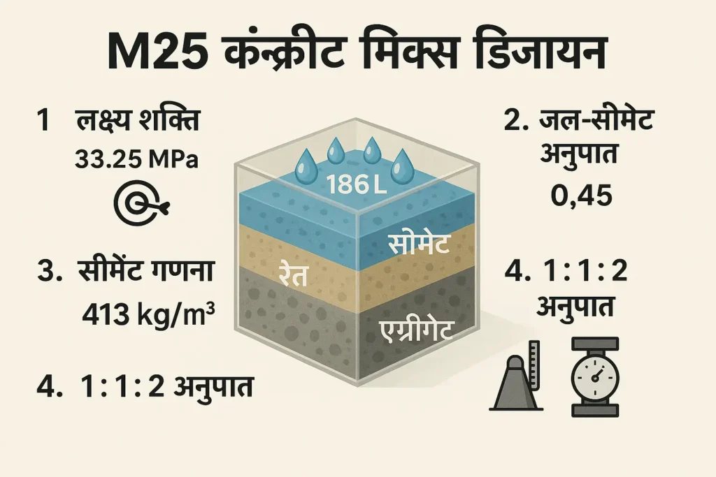 M25 कंक्रीट मिक्स डिजाइन